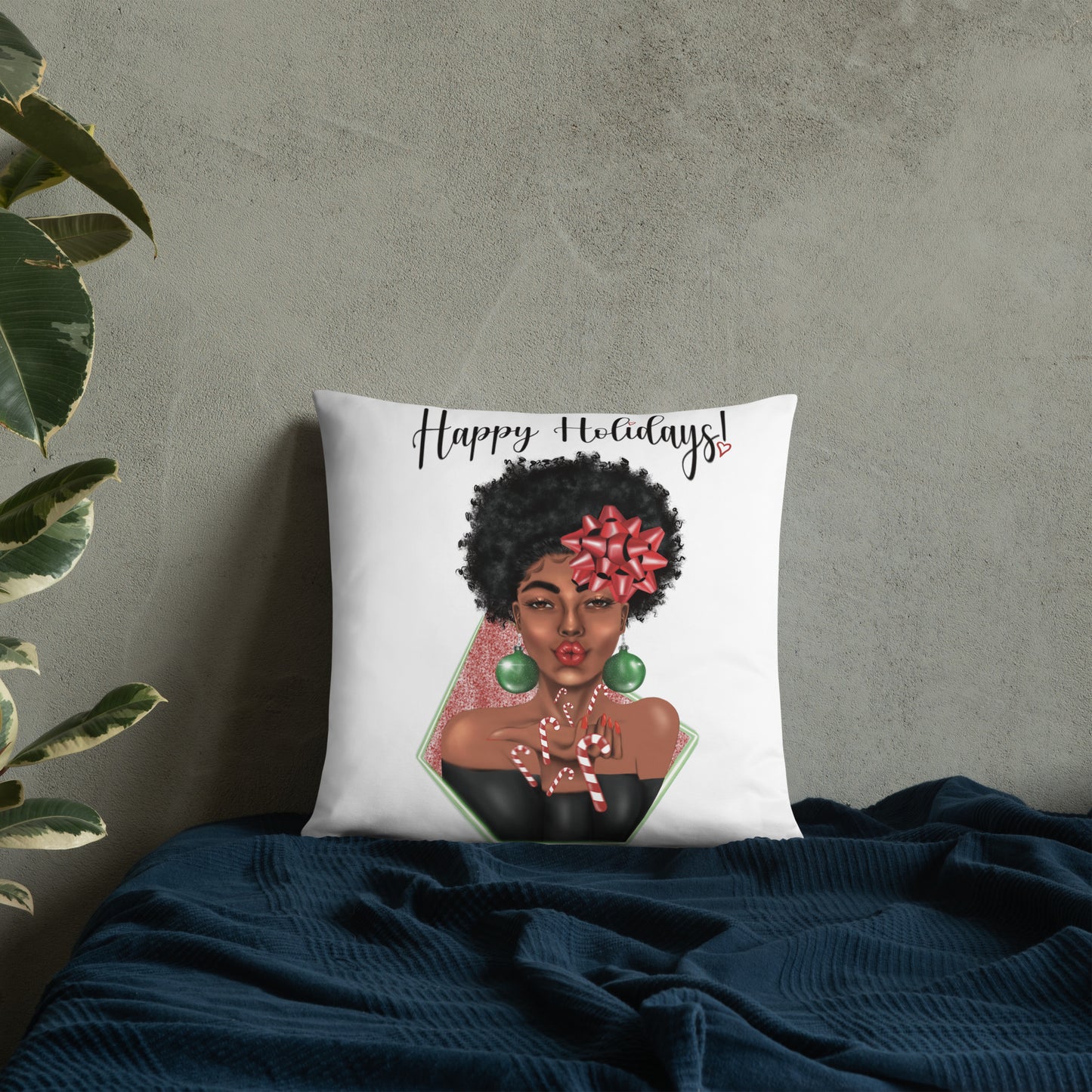 Candy Cane Kisses Basic Pillow