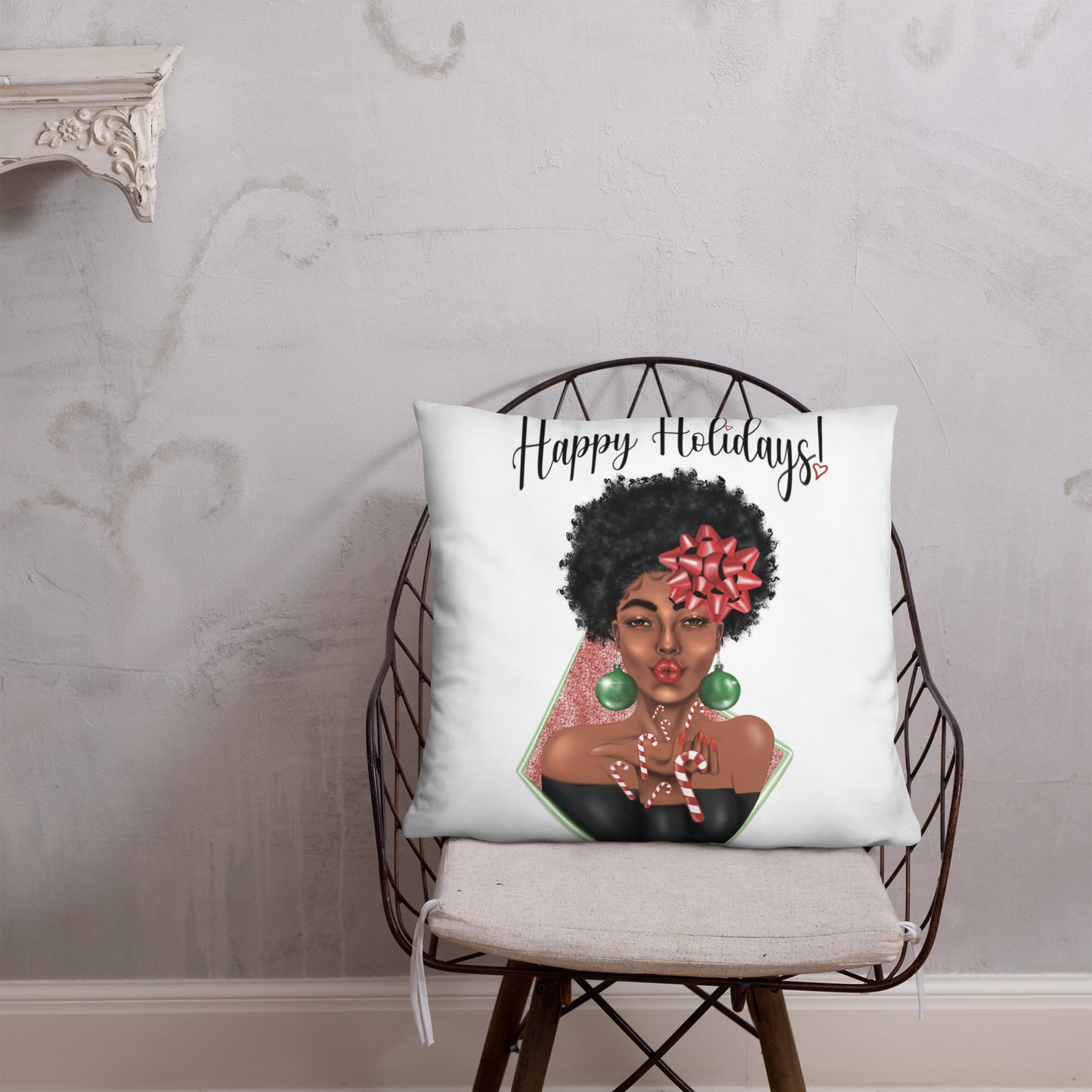 Candy Cane Kisses Basic Pillow