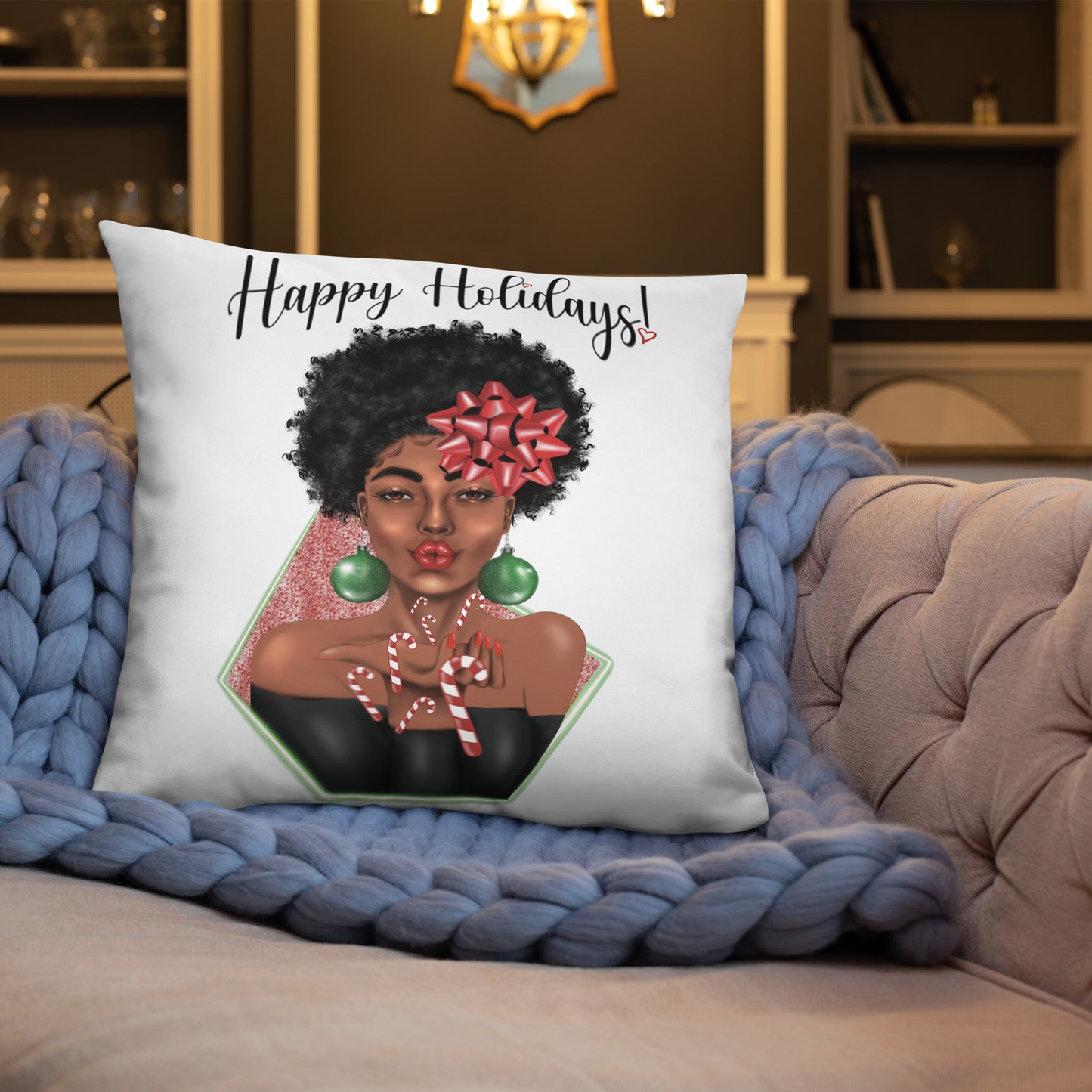 Candy Cane Kisses Basic Pillow