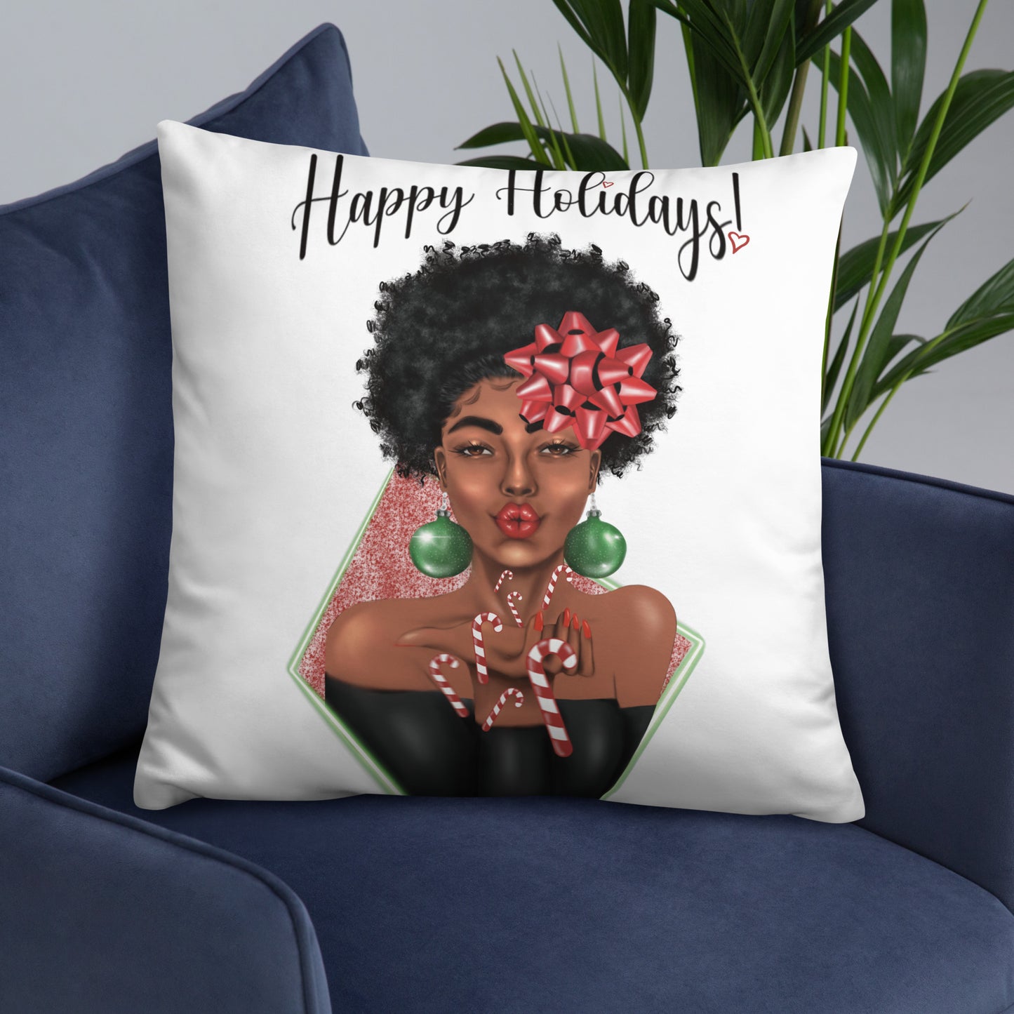 Candy Cane Kisses Basic Pillow