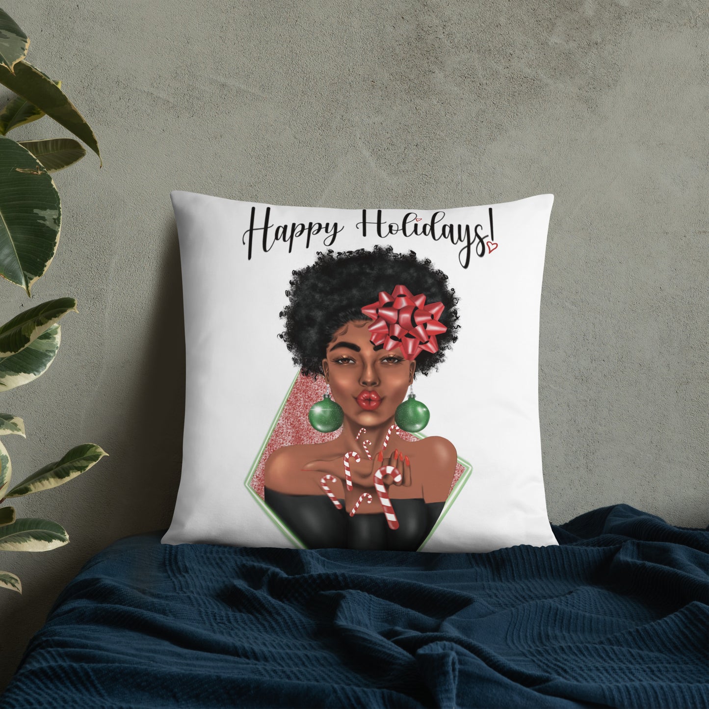 Candy Cane Kisses Basic Pillow