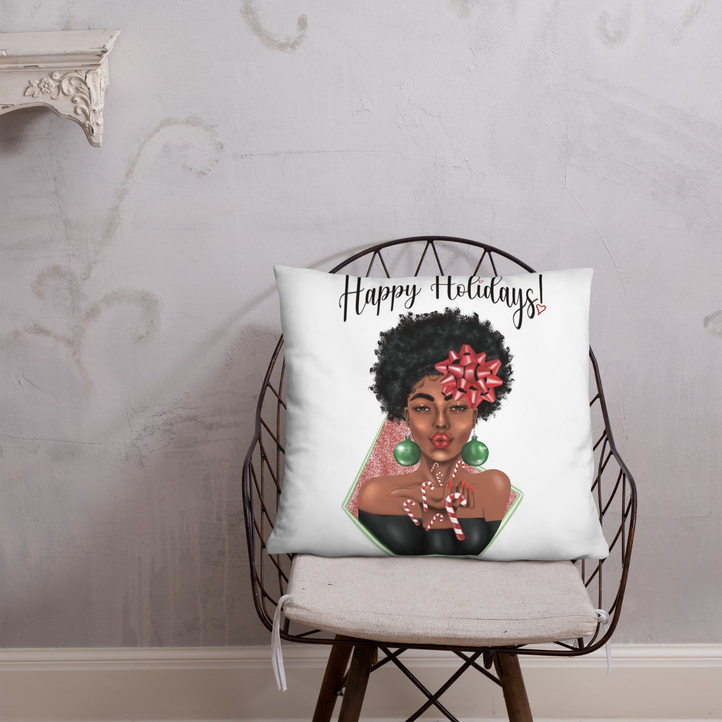 Candy Cane Kisses Basic Pillow