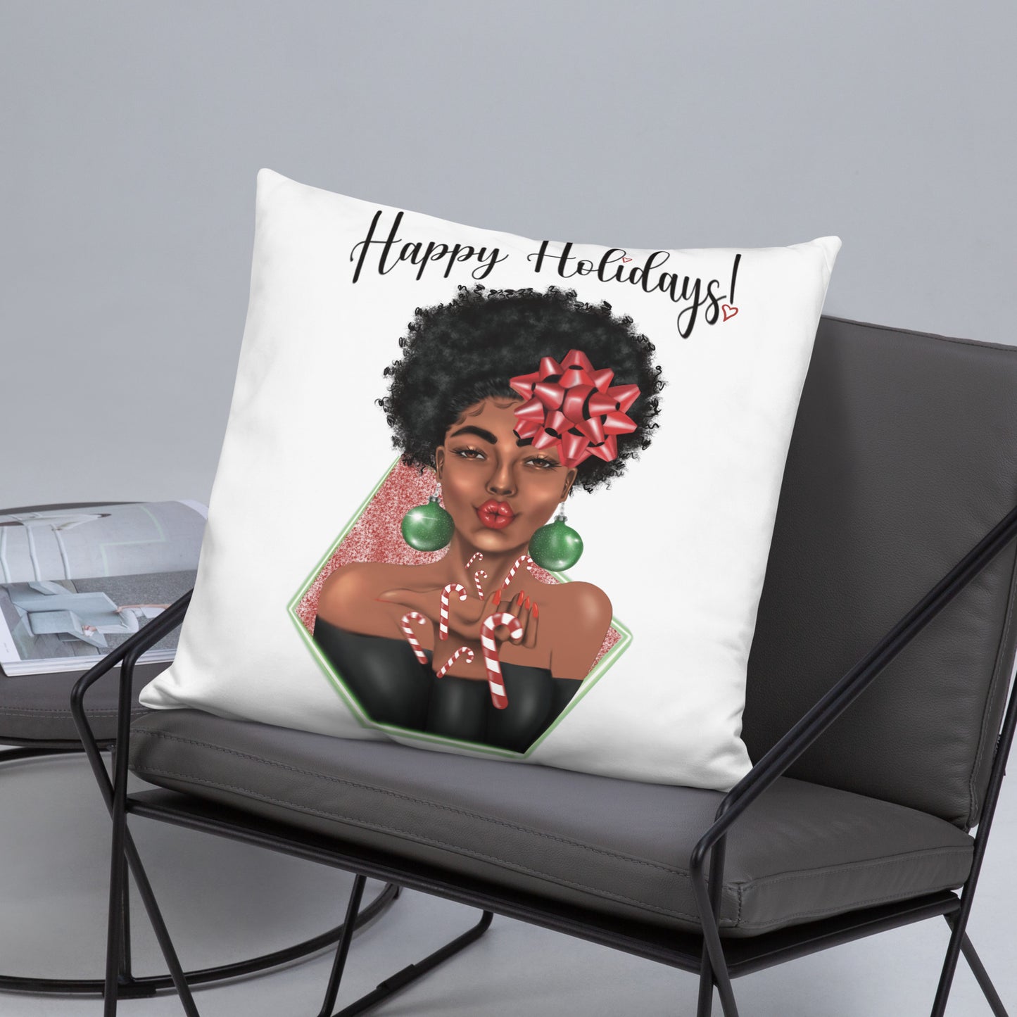 Candy Cane Kisses Basic Pillow