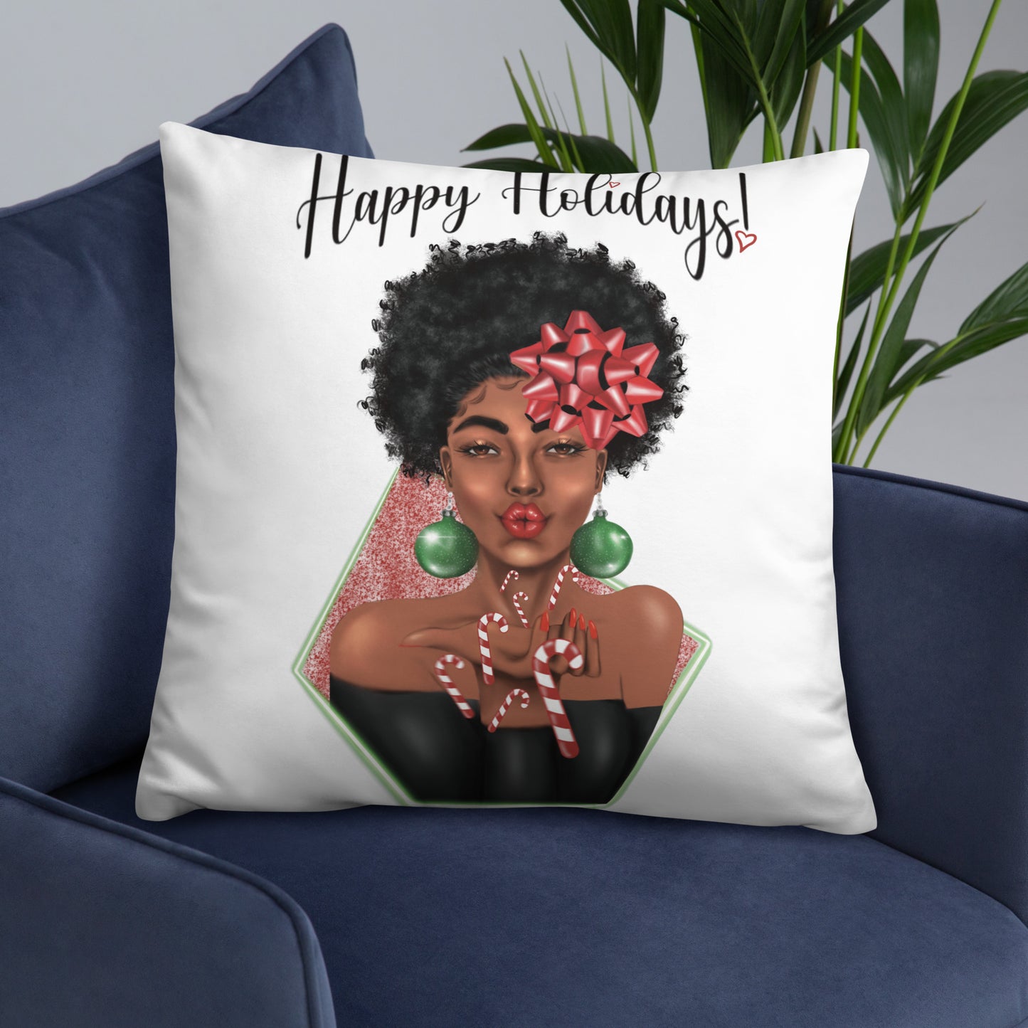 Candy Cane Kisses Basic Pillow