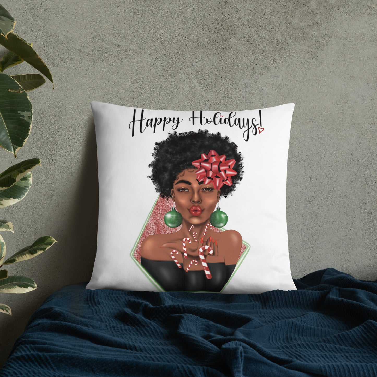 Candy Cane Kisses Basic Pillow