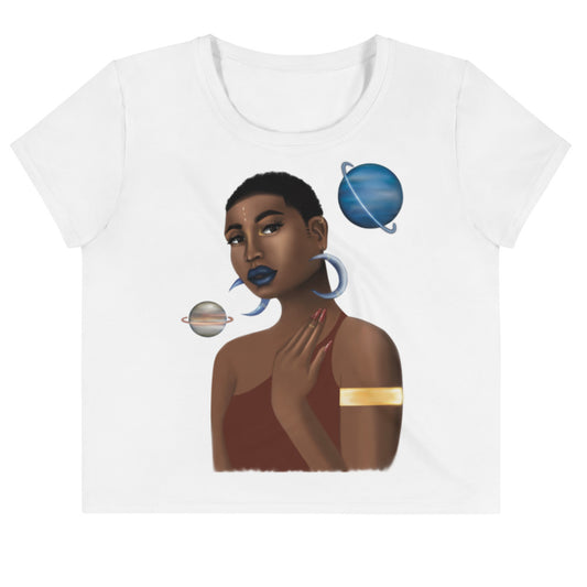 Planet Queen All-Over Print Crop Tee
