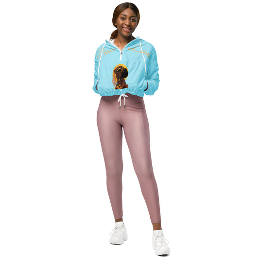 Golden Spring Cropped Windbreaker