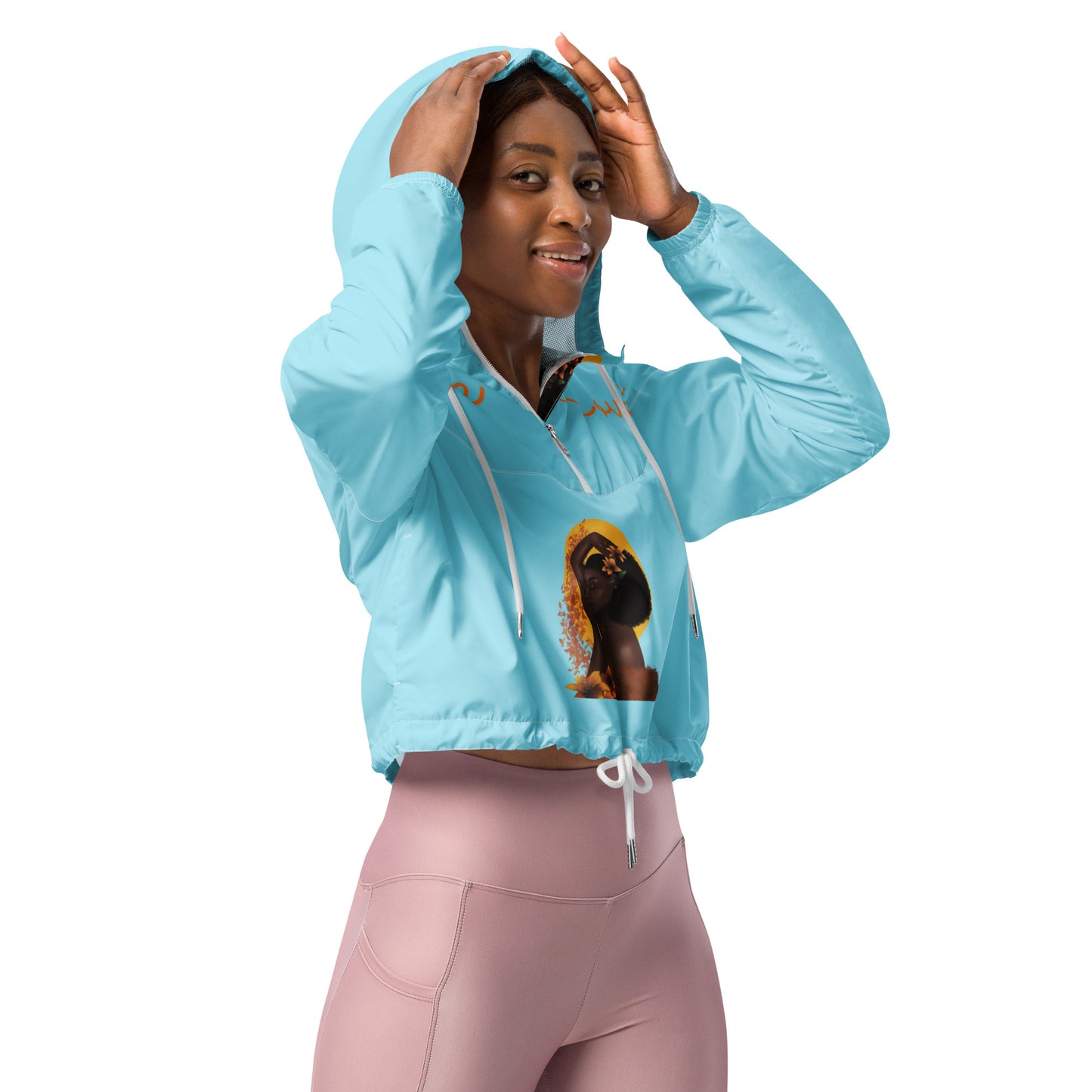 Golden Spring Cropped Windbreaker