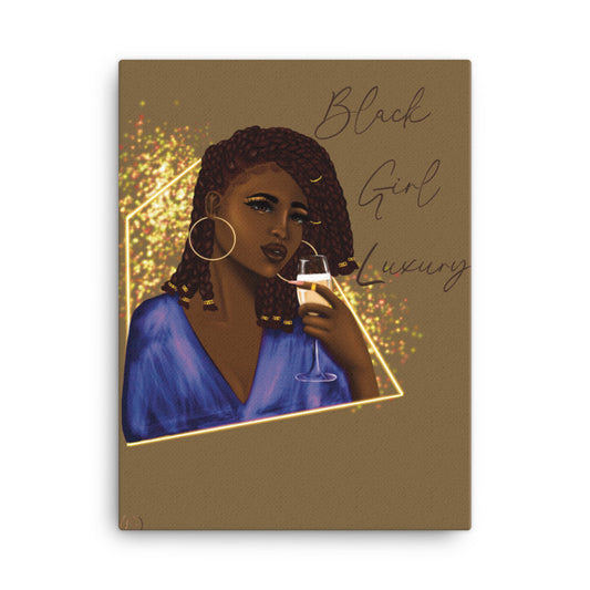 Black Girl Luxury Canvas Print 18in x24in