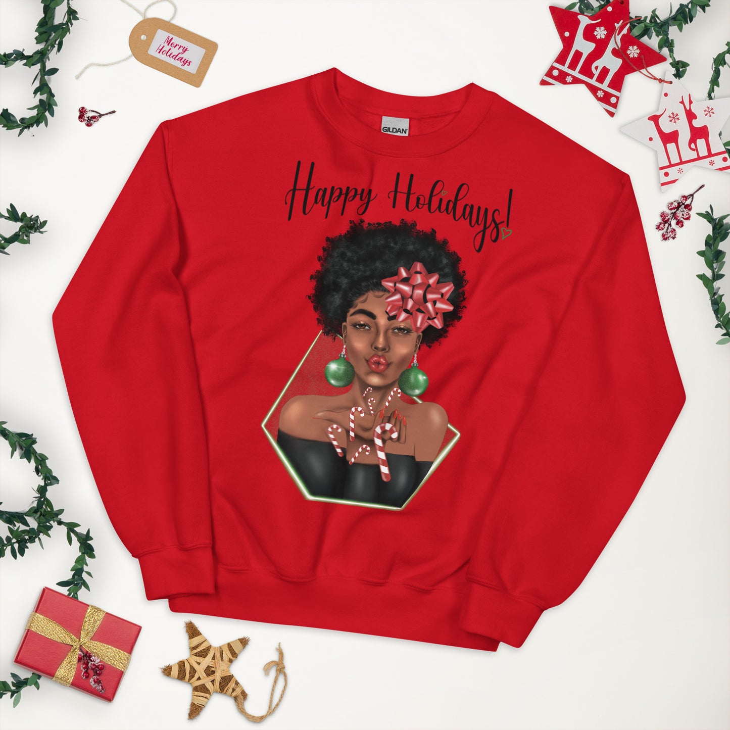Candy Cane Kisses Sweater - Red