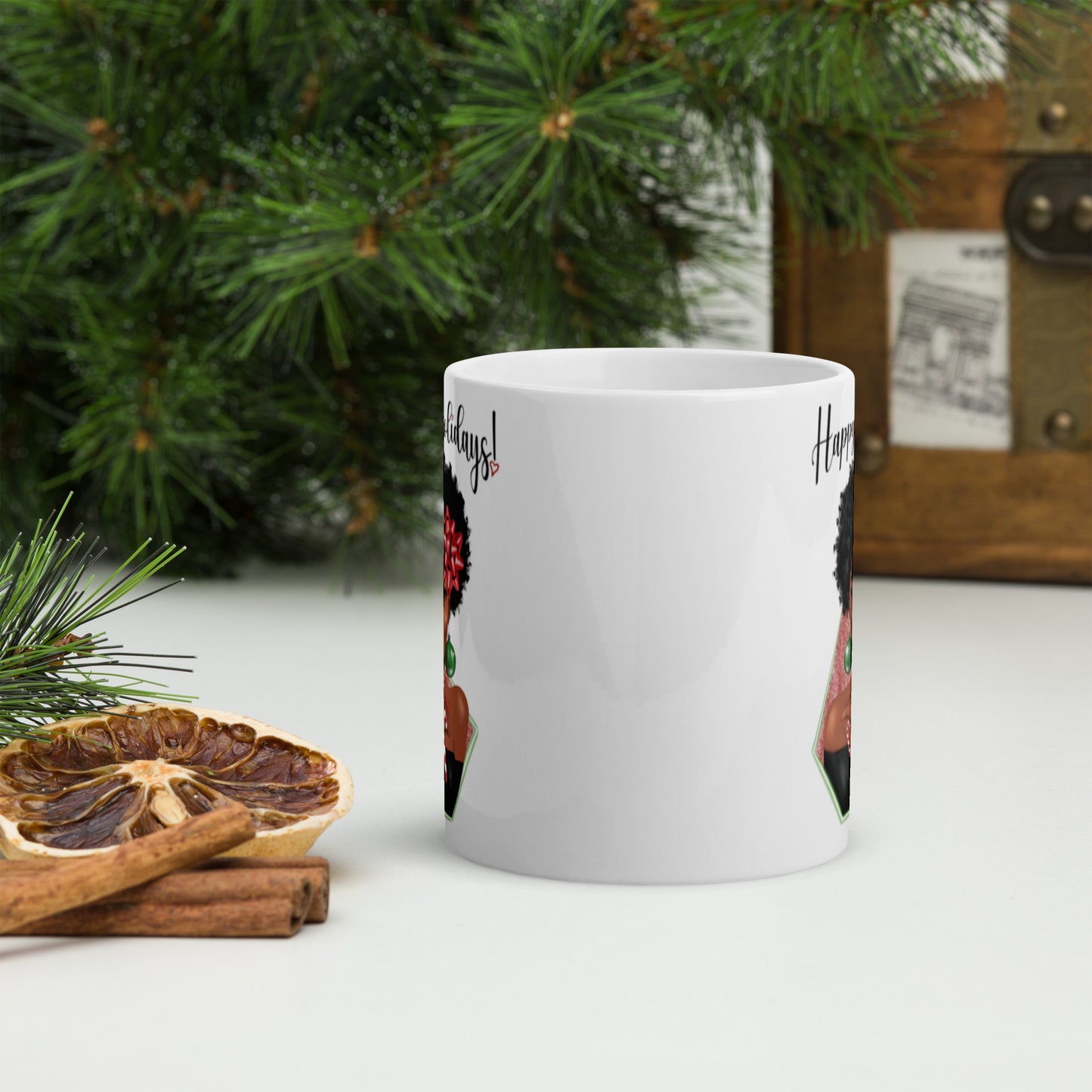 Candy Cane Kisses White glossy Mug