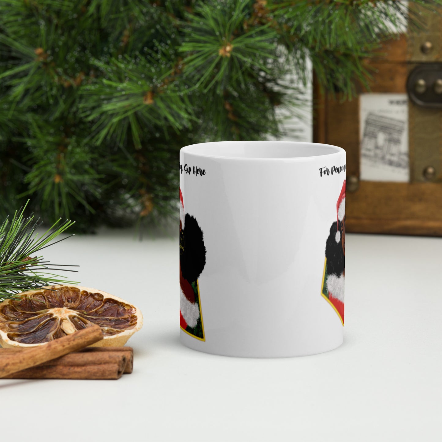 Holiday Girl White Glossy Mug