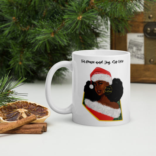 Holiday Girl White Glossy Mug