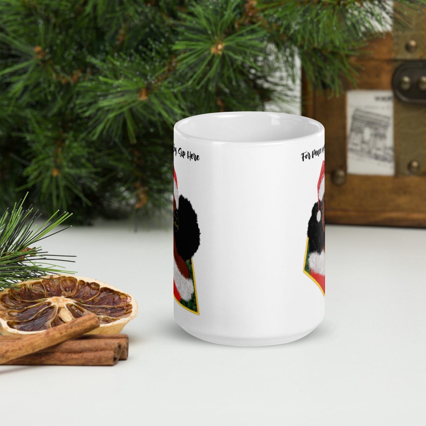 Holiday Girl White Glossy Mug