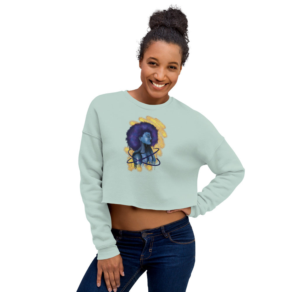Blue Beauty Crop Sweatshirt