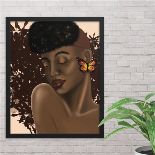 Butterfly on Melanin Framed Poster